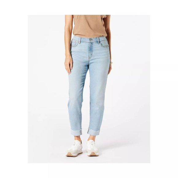 DENIZEN BY LEVI'S BOYFRIEND CROPPED DENIM JEANS - Summer Sun Washed - Sz 18 NEW - Picture 1 of 3